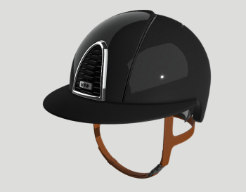 Přilba Kep cromo shine polo black béžové uši 2.0